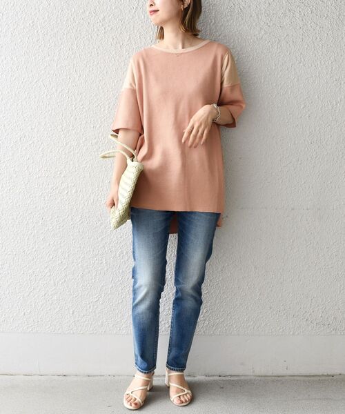 SHIPS(シップス)の「【WEB限定】〈手洗い可能〉ドッキングデザイントップス◇(Tシャツ/カットソー・レディース・ベージュ/ナチュラル/オリーブ/イエロー/ピンク・ONE SIZE)」の17枚目の写真