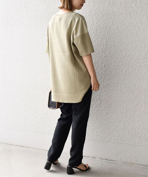 SHIPS(シップス)の「【WEB限定】〈手洗い可能〉ドッキングデザイントップス◇(Tシャツ/カットソー・レディース・ベージュ/ナチュラル/オリーブ/イエロー/ピンク・ONE SIZE)」の7枚目の写真