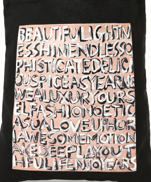 BEAMS LIGHTS(ビームスライツ)の「DAI WATANABE × BEAMS LIGHTS / graphic TOTE(トートバッグ・メンズ・ブラック/ナチュラル・ONE SIZE)」の6枚目の写真