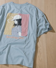 【i】16/-天竺 クルーネック エモバックプリントTシャツ