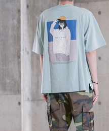 【i】16/-天竺 クルーネック エモバックプリントTシャツ