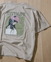 【i】16/-天竺 クルーネック エモバックプリントTシャツ