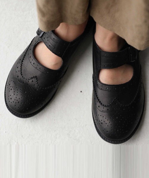 antiqua（アンティカ）の「ウィングチップストラップシューズ（ローファー・レディース・ブラック・LL/S/M/L）」の19枚目の写真