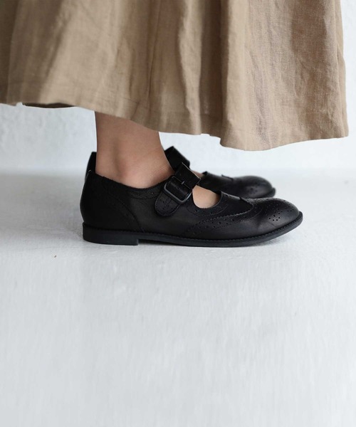 antiqua（アンティカ）の「ウィングチップストラップシューズ（ローファー・レディース・ブラック・LL/S/M/L）」の21枚目の写真