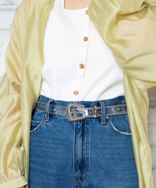 WEGO(ウィゴー)の「WEGO/ウエスタンチェーンミックスベルト(ベルト・レディース・ベージュ/ブラック/その他1・FREE)」の3枚目の写真