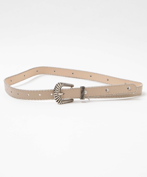 WEGO(ウィゴー)の「WEGO/ウエスタンチェーンミックスベルト(ベルト・レディース・ベージュ/ブラック/その他1・FREE)」の4枚目の写真