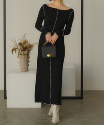 VRIA CHARME | リブメロウロングワンピース/ドレス(ワンピース)