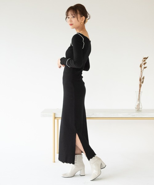 VRIA CHARME（バリアシャルム）の「リブメロウロングワンピース/ドレス（ワンピース・レディース・ブラック/オレンジ/ネイビー・FREE）」の16枚目の写真