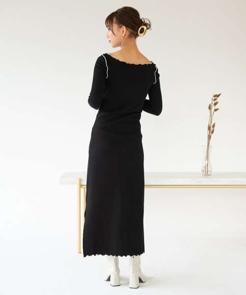 VRIA CHARME（バリアシャルム）の「リブメロウロングワンピース/ドレス（ワンピース・レディース・ブラック/オレンジ/ネイビー・FREE）」の17枚目の写真