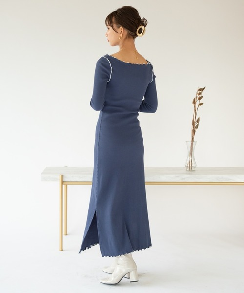 VRIA CHARME（バリアシャルム）の「リブメロウロングワンピース/ドレス（ワンピース・レディース・ブラック/オレンジ/ネイビー・FREE）」の20枚目の写真