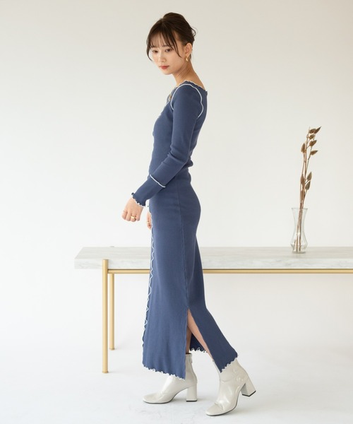 VRIA CHARME（バリアシャルム）の「リブメロウロングワンピース/ドレス（ワンピース・レディース・ブラック/オレンジ/ネイビー・FREE）」の19枚目の写真