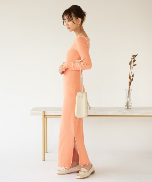 VRIA CHARME（バリアシャルム）の「リブメロウロングワンピース/ドレス（ワンピース・レディース・ブラック/オレンジ/ネイビー・FREE）」の22枚目の写真