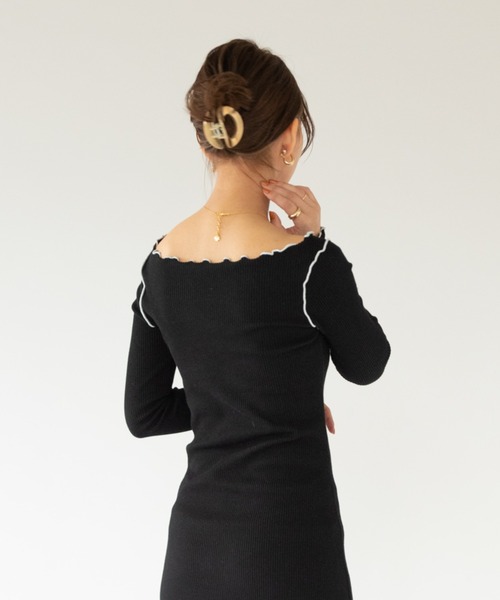 VRIA CHARME（バリアシャルム）の「リブメロウロングワンピース/ドレス（ワンピース・レディース・ブラック/オレンジ/ネイビー・FREE）」の8枚目の写真