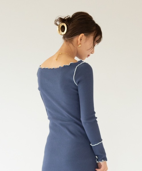 VRIA CHARME（バリアシャルム）の「リブメロウロングワンピース/ドレス（ワンピース・レディース・ブラック/オレンジ/ネイビー・FREE）」の11枚目の写真