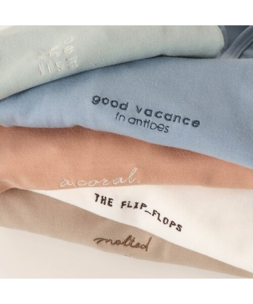 apres les cours（アプレレクール）の「/カラバリロゴTシャツ_接触冷感（Tシャツ/カットソー・キッズ・オフホワイト/ベージュ/オレンジ/サックスブルー/ミント・140/100/90/120/130/80/110）」の7枚目の写真