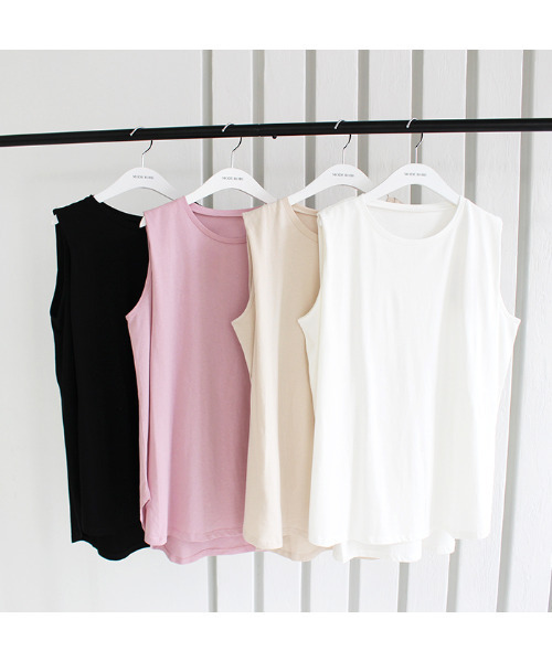 MODE ROBE（モードローブ）の「タックショルダータンクトップ（タンクトップ・レディース・ホワイト/ブラック/ベージュ/ピンク・FREE）」の5枚目の写真