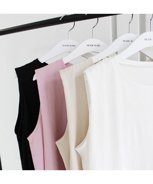 MODE ROBE（モードローブ）の「タックショルダータンクトップ（タンクトップ・レディース・ホワイト/ブラック/ベージュ/ピンク・FREE）」の15枚目の写真