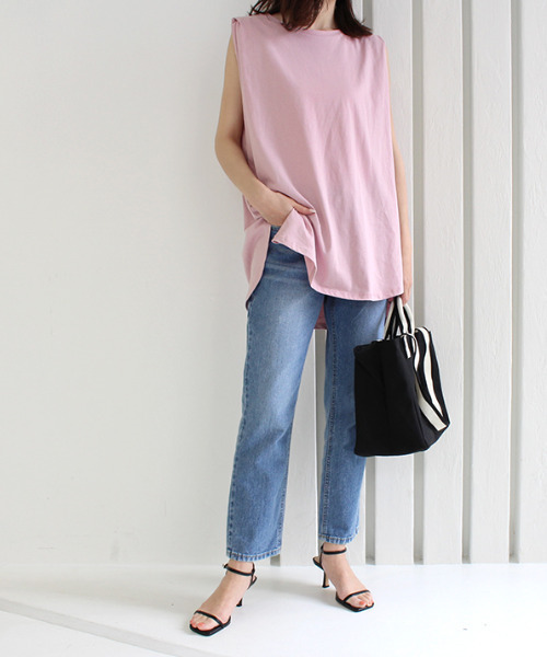 MODE ROBE（モードローブ）の「タックショルダータンクトップ（タンクトップ・レディース・ホワイト/ブラック/ベージュ/ピンク・FREE）」の16枚目の写真