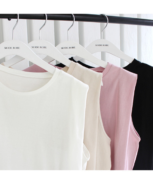 MODE ROBE（モードローブ）の「タックショルダータンクトップ（タンクトップ・レディース・ホワイト/ブラック/ベージュ/ピンク・FREE）」の21枚目の写真