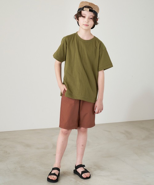 &yam(アンドヤム)の「USAコットン 異素材ミリタリーサイドスリット半袖Tシャツ(Tシャツ/カットソー・キッズ・ブルー/ブラック/ベージュ/グリーン・130-140cm/140-150cm/110-120cm/120-130cm/150-160cm)」の20枚目の写真