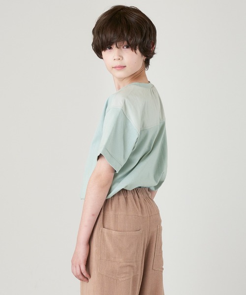 &yam(アンドヤム)の「USAコットン 異素材ミリタリーサイドスリット半袖Tシャツ(Tシャツ/カットソー・キッズ・ブルー/ブラック/ベージュ/グリーン・130-140cm/140-150cm/110-120cm/120-130cm/150-160cm)」の21枚目の写真