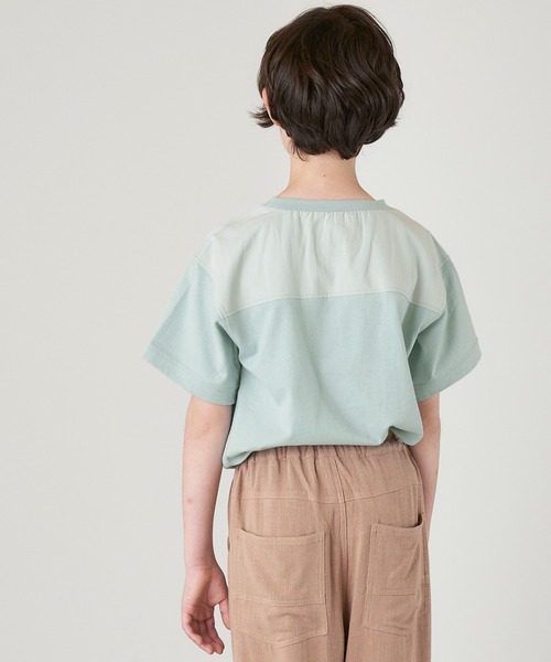 &yam(アンドヤム)の「USAコットン 異素材ミリタリーサイドスリット半袖Tシャツ(Tシャツ/カットソー・キッズ・ブルー/ブラック/ベージュ/グリーン・130-140cm/140-150cm/110-120cm/120-130cm/150-160cm)」の22枚目の写真