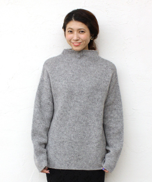 mystic（ミスティック）の「シェットランドビッグニット（ニット/セーター・レディース・オフホワイト/ブラック/グレー・ﾌﾘ-）」の3枚目の写真