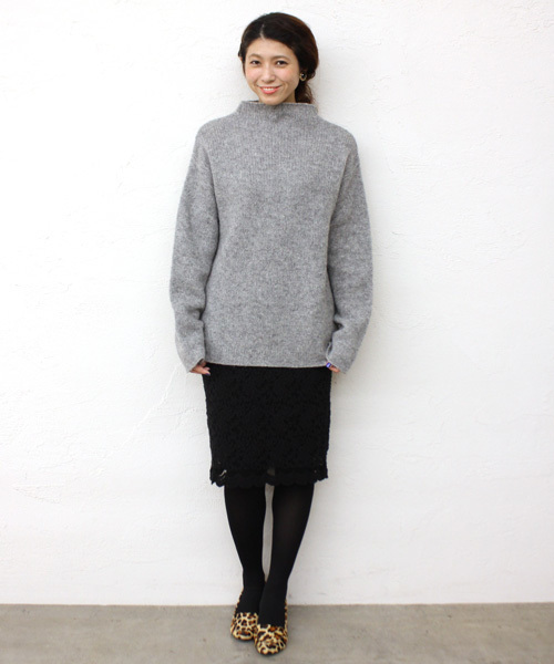 mystic（ミスティック）の「シェットランドビッグニット（ニット/セーター・レディース・オフホワイト/ブラック/グレー・ﾌﾘ-）」の10枚目の写真