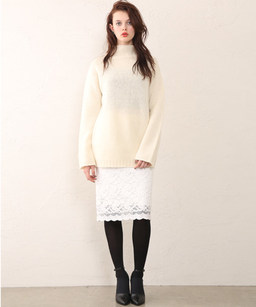 mystic（ミスティック）の「シェットランドビッグニット（ニット/セーター・レディース・オフホワイト/ブラック/グレー・ﾌﾘ-）」の12枚目の写真