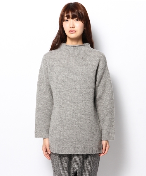 mystic（ミスティック）の「シェットランドビッグニット（ニット/セーター・レディース・オフホワイト/ブラック/グレー・ﾌﾘ-）」の4枚目の写真