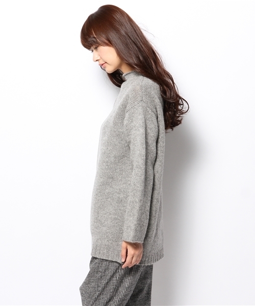 mystic（ミスティック）の「シェットランドビッグニット（ニット/セーター・レディース・オフホワイト/ブラック/グレー・ﾌﾘ-）」の5枚目の写真