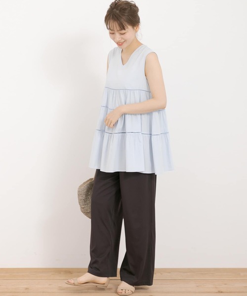 URBAN RESEARCH Sonny Label（アーバンリサーチサニーレーベル）の「Vネックティアードブラウス（シャツ/ブラウス・レディース・ブルー/ホワイト/ブラック・FREE）」の15枚目の写真