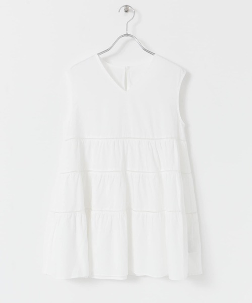 URBAN RESEARCH Sonny Label（アーバンリサーチサニーレーベル）の「Vネックティアードブラウス（シャツ/ブラウス・レディース・ブルー/ホワイト/ブラック・FREE）」の21枚目の写真