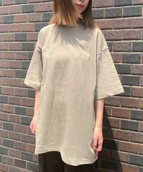 ADIRA（アディラ）の「ユニセックスヘビーオンスシシュウT（Tシャツ/カットソー・レディース・カーキ/アイボリー/キナリ/サックスブルー・LARGE）」の3枚目の写真