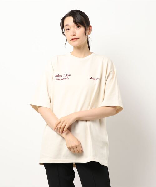 ADIRA（アディラ）の「ユニセックスヘビーオンスシシュウT（Tシャツ/カットソー・レディース・カーキ/アイボリー/キナリ/サックスブルー・LARGE）」の10枚目の写真