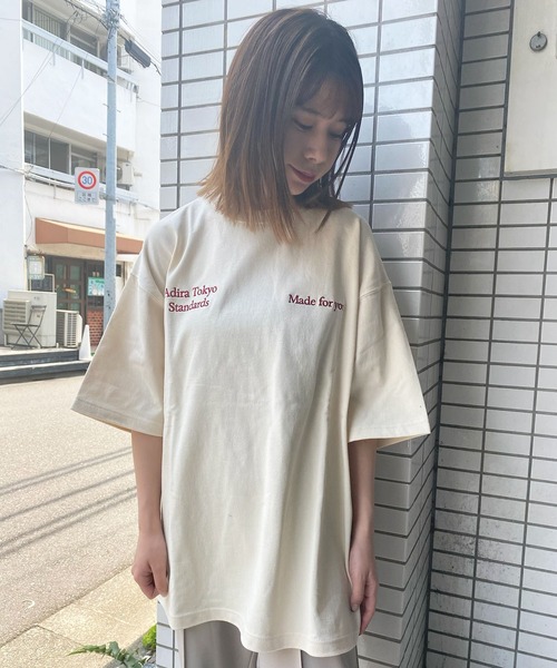 ADIRA（アディラ）の「ユニセックスヘビーオンスシシュウT（Tシャツ/カットソー・レディース・カーキ/アイボリー/キナリ/サックスブルー・LARGE）」の17枚目の写真
