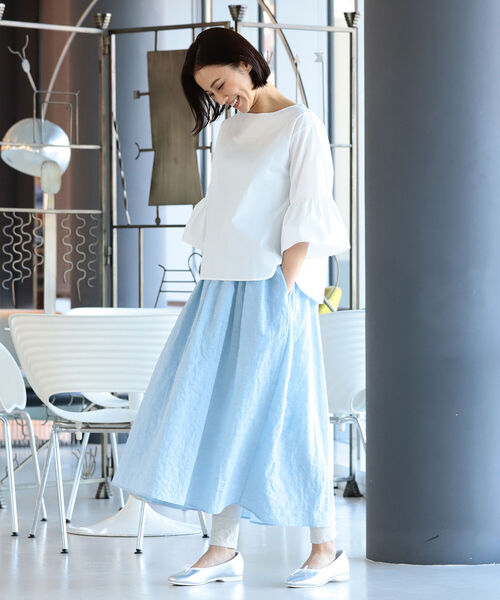 merrier BEAMS(メリアビームス)の「nanadecor / コスモス キャミソール ドレス 21(マタニティ対応)(マタニティウェア/グッズ・レディース・ライトブルー・ONE SIZE)」の5枚目の写真