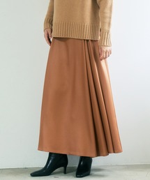 ANAYI | レザーライクサテンフレア スカート(スカート)