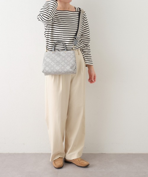 russet(ラシット)の「《SHOPPER》トートバッグ S【コットンジャガード】(CE-104)(ハンドバッグ・レディース・ベージュ/グレー/ライトグレー/キャメル/ライトグレー系2/ベージュ系2/イエロー/ライトピンク・FREE)」の12枚目の写真