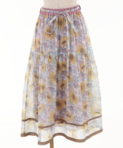 axes femme(アクシーズファム)の「ひまわり柄シアースカート(スカート・レディース・ピンク/ブラック/サックスブルー・MEDIUM)」の17枚目の写真