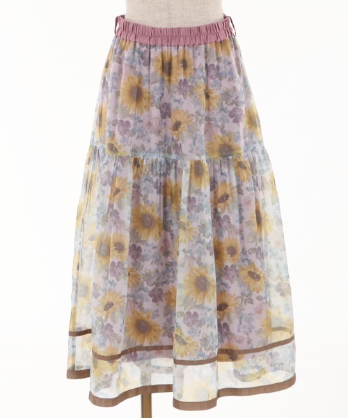 axes femme(アクシーズファム)の「ひまわり柄シアースカート(スカート・レディース・ピンク/ブラック/サックスブルー・MEDIUM)」の12枚目の写真