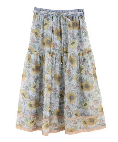 axes femme(アクシーズファム)の「ひまわり柄シアースカート(スカート・レディース・ピンク/ブラック/サックスブルー・MEDIUM)」の6枚目の写真