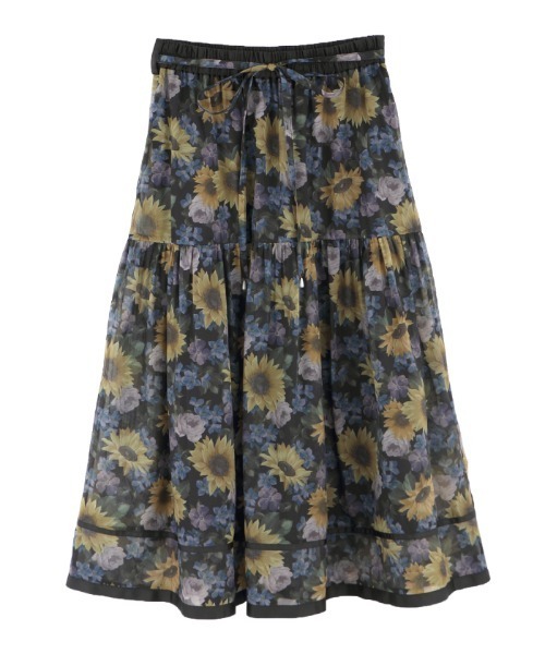 axes femme(アクシーズファム)の「ひまわり柄シアースカート(スカート・レディース・ピンク/ブラック/サックスブルー・MEDIUM)」の5枚目の写真