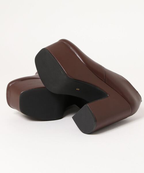 SUNNY ROOM（サニールーム）の「【超厚底】スクエアトゥ　チャンキーヒールマニッシュシューズ　5585（ドレスシューズ・レディース・ブラック/ダークブラウン・LL/S/M/L）」の4枚目の写真