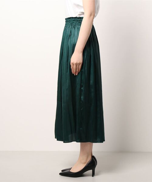 Te chichi（テチチ）の「チンツサテンギャザーロングスカート（スカート・レディース・パープル/グリーン/チャコール・ﾌﾘ-）」の5枚目の写真