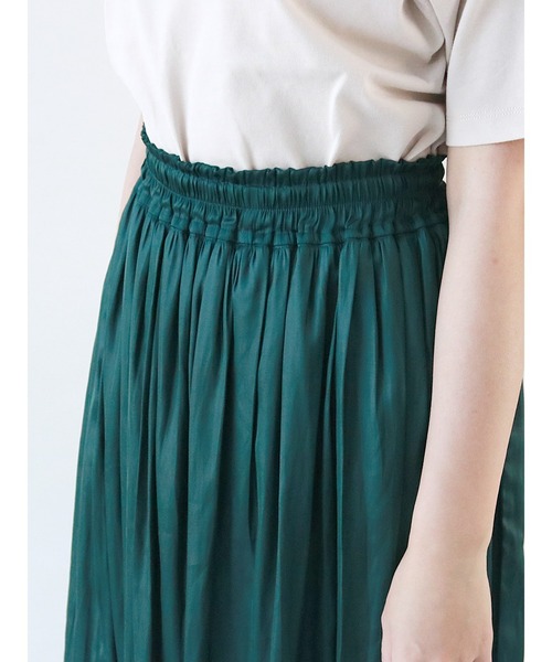 Te chichi（テチチ）の「チンツサテンギャザーロングスカート（スカート・レディース・パープル/グリーン/チャコール・ﾌﾘ-）」の11枚目の写真