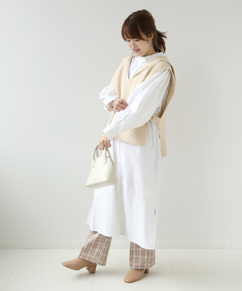 Simplicite（サンプリシテ）の「セーラーニットベスト レイヤーワンピース◆（ワンピース・レディース・ホワイト/ブラック/ブルー・FREE）」の10枚目の写真