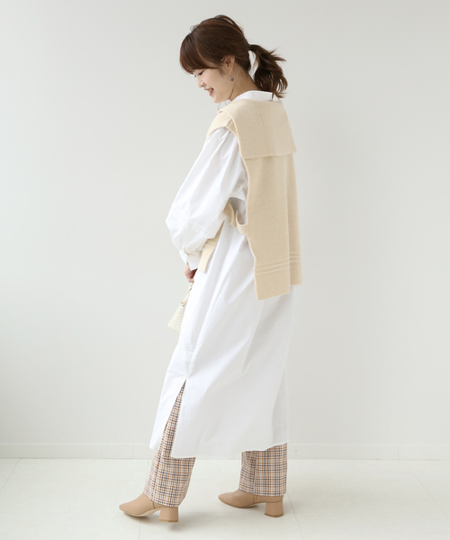 Simplicite（サンプリシテ）の「セーラーニットベスト レイヤーワンピース◆（ワンピース・レディース・ホワイト/ブラック/ブルー・FREE）」の13枚目の写真