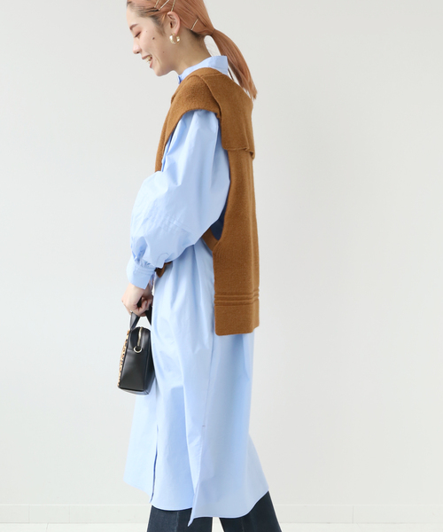 Simplicite（サンプリシテ）の「セーラーニットベスト レイヤーワンピース◆（ワンピース・レディース・ホワイト/ブラック/ブルー・FREE）」の17枚目の写真