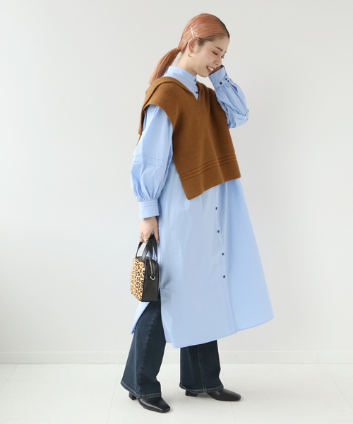 Simplicite（サンプリシテ）の「セーラーニットベスト レイヤーワンピース◆（ワンピース・レディース・ホワイト/ブラック/ブルー・FREE）」の20枚目の写真